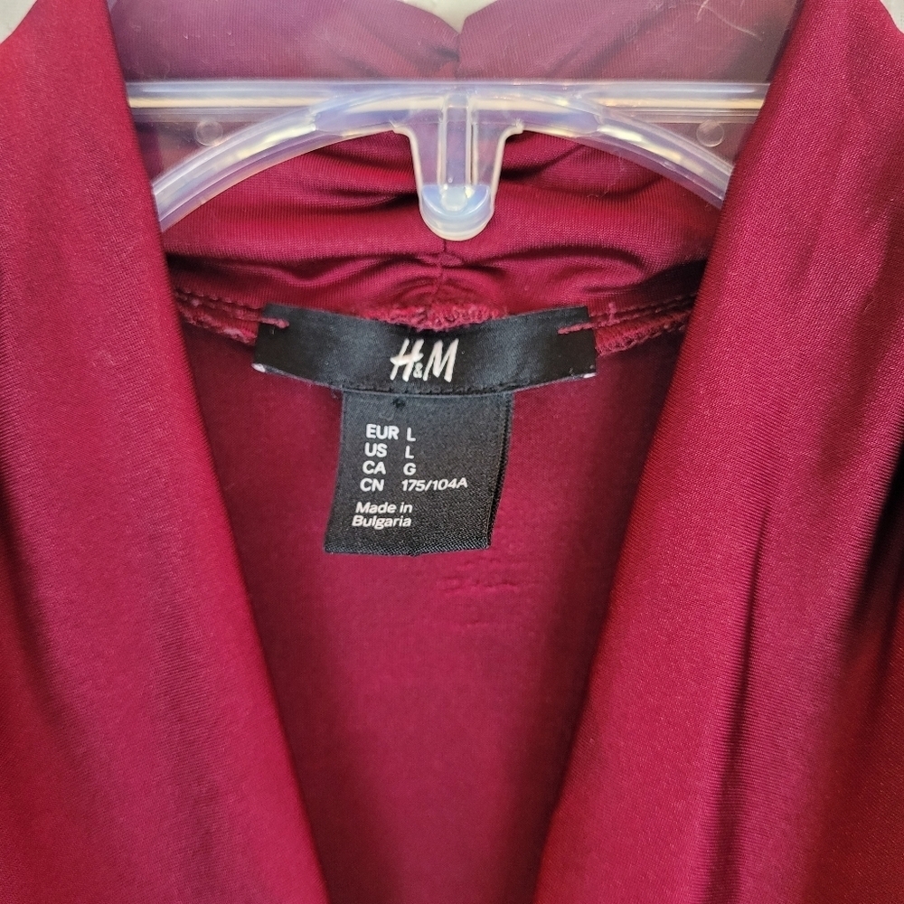 H&M burgundy scoop neck drape front sleeveless dress Y2K indie sleaze slinky L - Picture 3 of 9